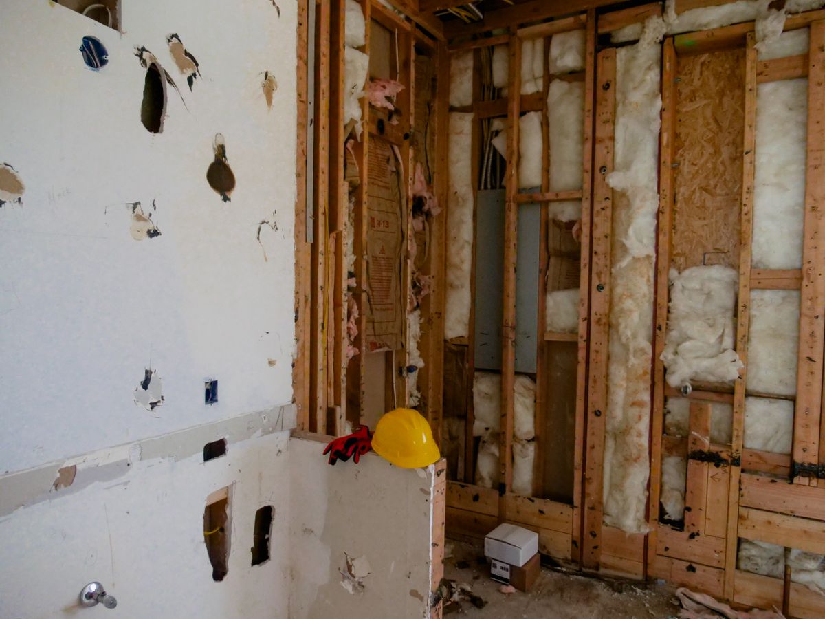 Reference photo of an interior under demolition, not this company's work